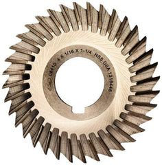 Keo - 4" Blade Diam x 1/16" Blade Thickness, 1-1/4" Hole, 36 Teeth, High Speed Steel Side Chip Saw - Straight Tooth, Arbor Connection, Right Hand Cut, Uncoated, with Keyway - Apex Tool & Supply