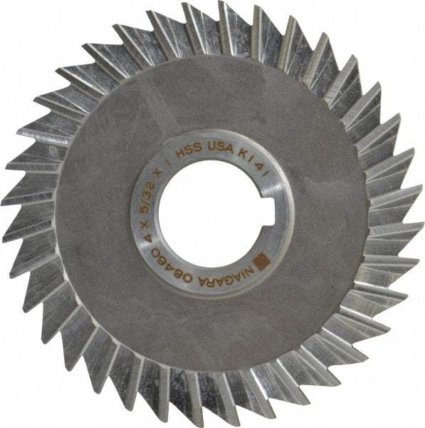 Keo - 4" Blade Diam x 5/32" Blade Thickness, 1" Hole, 36 Teeth, High Speed Steel Side Chip Saw - Straight Tooth, Arbor Connection, Right Hand Cut, Uncoated, with Keyway - Apex Tool & Supply