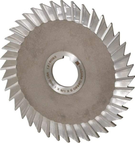 Keo - 5" Blade Diam x 1/8" Blade Thickness, 1" Hole, 40 Teeth, High Speed Steel Side Chip Saw - Straight Tooth, Arbor Connection, Right Hand Cut, Uncoated, with Keyway - Apex Tool & Supply