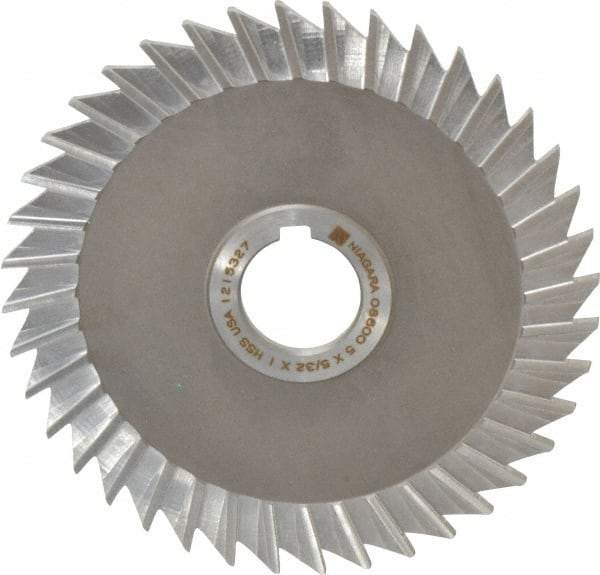 Keo - 5" Blade Diam x 5/32" Blade Thickness, 1" Hole, 40 Teeth, High Speed Steel Side Chip Saw - Straight Tooth, Arbor Connection, Right Hand Cut, Uncoated, with Keyway - Apex Tool & Supply