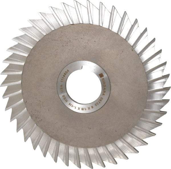 Keo - 6" Blade Diam x 1/8" Blade Thickness, 1-1/4" Hole, 42 Teeth, High Speed Steel Side Chip Saw - Straight Tooth, Arbor Connection, Right Hand Cut, Uncoated, with Keyway - Apex Tool & Supply