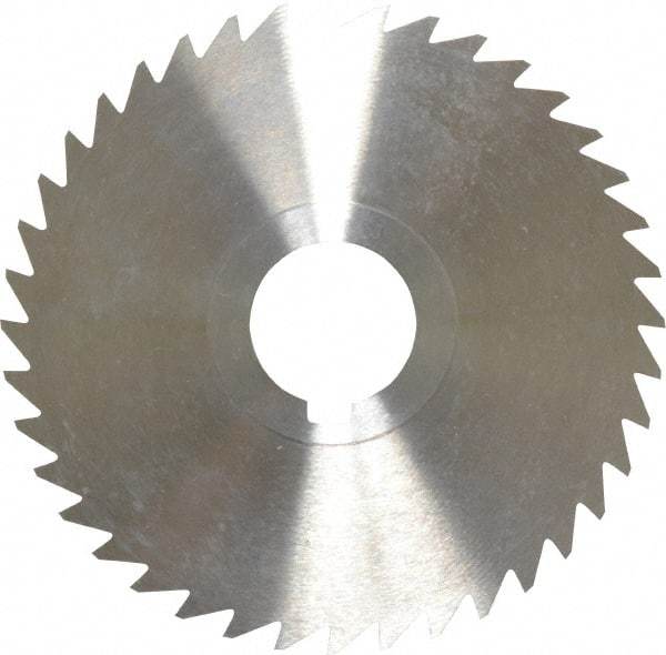 Keo - 4" Diam x 1/32" Blade Thickness x 1" Arbor Hole Diam, 40 Tooth Slitting and Slotting Saw - Arbor Connection, Right Hand, Uncoated, High Speed Steel, 10° Rake, Concave Ground - Apex Tool & Supply