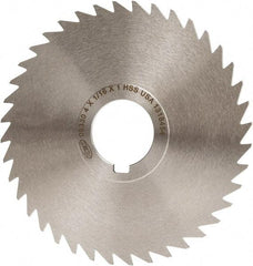 Keo - 4" Diam x 1/16" Blade Thickness x 1" Arbor Hole Diam, 40 Tooth Slitting and Slotting Saw - Arbor Connection, Right Hand, Uncoated, High Speed Steel, Concave Ground, Contains Keyway - Apex Tool & Supply