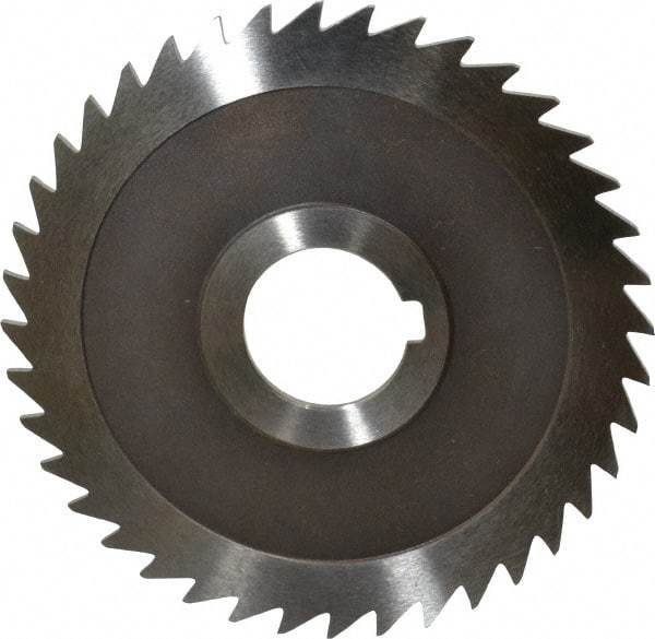 Keo - 4" Diam x 3/32" Blade Thickness x 1" Arbor Hole Diam, 40 Tooth Slitting and Slotting Saw - Arbor Connection, Right Hand, Uncoated, High Speed Steel, Concave Ground, Contains Keyway - Apex Tool & Supply