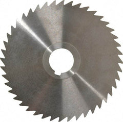 Keo - 5" Diam x 1/16" Blade Thickness x 1" Arbor Hole Diam, 44 Tooth Slitting and Slotting Saw - Arbor Connection, Right Hand, Uncoated, High Speed Steel, Concave Ground, Contains Keyway - Apex Tool & Supply