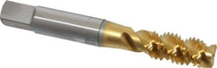 OSG - M10x1.50 Metric Coarse 3 Flute 6H Plug Spiral Flute Tap - High Speed Steel, TiN Finish, 2-15/16" OAL, Right Hand Flute, Right Hand Thread, D6, Series 143 - Apex Tool & Supply
