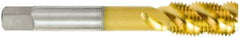 OSG - 5/8-11 UNC 4 Flute 3B Bottoming Spiral Flute Tap - High Speed Steel, TiN Finish, 3-13/16" OAL, Right Hand Flute, Right Hand Thread, H3, Series 107 - Apex Tool & Supply