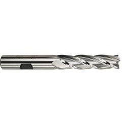 7/32 Dia. x 3-1/16 Overall Length 4-Flute Square End High Speed Steel SE End Mill-Round Shank-Center Cutting -TiN - Apex Tool & Supply