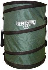 Unger - 40 Gal Green Round Trash Can - Canvas with Plastic Bottom, 27" High - Apex Tool & Supply