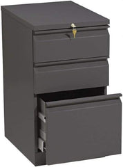 Hon - 15" Wide x 28" High x 19-7/8" Deep, 3 Drawer Pedestal - Steel, Charcoal - Apex Tool & Supply