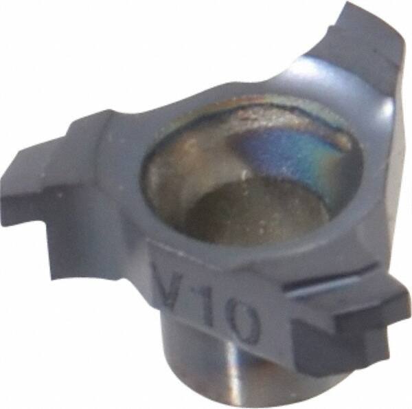 Carmex - C12 W10 Grade MT7, 0.47" Cutting Width Carbide Mill Grooving Insert - 0.039" Max Depth of Cut, Right Hand, 0.004" Corner Radius, TiAlN Finish - Apex Tool & Supply