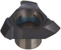 Carmex - C18 C90 Grade MT7, 0.7" Cutting Width Carbide Chamfering & Grooving Insert - 0.043" Max Depth of Cut, Right Hand, 0.004" Corner Radius, TiAlN Finish - Apex Tool & Supply