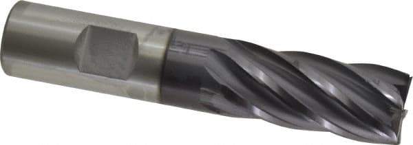 OSG - 3/4", 1-5/8" LOC, 3/4" Shank Diam, 3-7/8" OAL, 6 Flute, Cobalt Square End Mill - Single End, TiAlN Finish, Spiral Flute, 30° Helix, Centercutting, Right Hand Cut, Right Hand Flute, Series 541 - Apex Tool & Supply