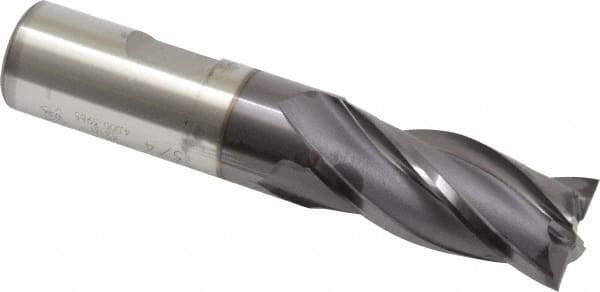 OSG - 3/4", 1-5/8" LOC, 3/4" Shank Diam, 3-7/8" OAL, 4 Flute, Cobalt Square End Mill - Single End, TiAlN Finish, Spiral Flute, 30° Helix, Centercutting, Right Hand Cut, Right Hand Flute, Series 541 - Apex Tool & Supply