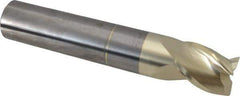 Accupro - 5/8", 3/4" LOC, 5/8" Shank Diam, 3-1/2" OAL, 3 Flute, Solid Carbide Square End Mill - Single End, ZrN Finish, Spiral Flute, 37° Helix, Centercutting, Right Hand Cut, Right Hand Flute - Apex Tool & Supply