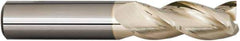 Accupro - 1", 2" LOC, 1" Shank Diam, 5" OAL, 3 Flute, Solid Carbide Square End Mill - Single End, ZrN Finish, Spiral Flute, 37° Helix, Centercutting, Right Hand Cut, Right Hand Flute - Apex Tool & Supply