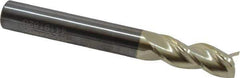 Accupro - 5/16", 13/16" LOC, 5/16" Shank Diam, 2-1/2" OAL, 3 Flute, Solid Carbide Square End Mill - Single End, ZrN Finish, Spiral Flute, 37° Helix, Centercutting, Right Hand Cut, Right Hand Flute - Apex Tool & Supply