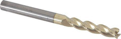 Accupro - 1/4", 1-1/4" LOC, 1/4" Shank Diam, 3" OAL, 3 Flute, Solid Carbide Square End Mill - Single End, ZrN Finish, Spiral Flute, 37° Helix, Centercutting, Right Hand Cut, Right Hand Flute - Apex Tool & Supply