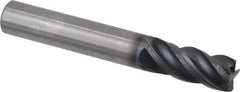 Kennametal - 4 Flute Solid Carbide Roughing & Finishing Corner Chamfer End Mill - AlTiN Finish, Straight Shank, 38° Helix, Centercutting - Apex Tool & Supply