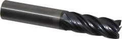 Kennametal - 1/2", 1-1/4" LOC, 1/2" Shank Diam, 3" OAL, 5 Flute, Solid Carbide Square End Mill - Single End, AlTiN Finish, Spiral Flute, 30° Helix, Right Hand Cut, Right Hand Flute, Series UCDE - Apex Tool & Supply
