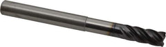 Kennametal - 3/8", 5 Flute, Solid Carbide, 0.015" Corner Radius End Mill - 4" OAL, 7/8" LOC, 1-7/8" Extended Reach - Apex Tool & Supply