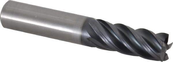 Kennametal - 1/2", 5 Flute, Solid Carbide, 0.015" Corner Radius End Mill - 3" OAL, 1-1/4" LOC - Apex Tool & Supply