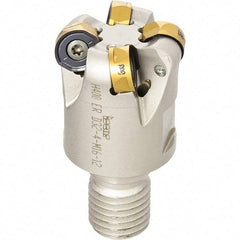 Iscar - 25mm Cut Diam, 7.5mm Max Depth of Cut, 28mm OAL, Indexable Copy End Mill - 3 Inserts, H400 RNHU 1205 Insert, M12 Modular Connection, Through Coolant - Apex Tool & Supply