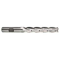 5/8 Dia. x 6-1/8 Overall Length 4-Flute Square End High Speed Steel SE End Mill-Round Shank-Center Cutting -TiN - Apex Tool & Supply