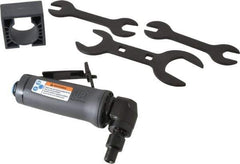 Ingersoll-Rand - 1/4" Collet, Angle Handle, Angle Air Die Grinder - 12,000 RPM, Dual Capable Exhaust, 19 CFM, 0.4 hp - Apex Tool & Supply