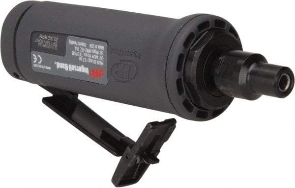 Ingersoll-Rand - 1/4" Collet, Straight Handle, Angle Air Die Grinder - 20,000 RPM, Dual Capable Exhaust, 19 CFM, 0.4 hp, 1/4 NPT - Apex Tool & Supply