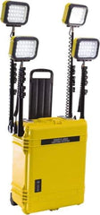 Pelican Products, Inc. - 12 Volt, 93 Watt, Electric, LED Portable Floor Work Light - 13.78" Cord, 4 Heads, 12,000 Lumens, Polypropylene, 24.83" Long x 19.57" Wide x 11.93" High - Apex Tool & Supply