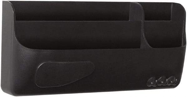 MasterVision - 4 Compartment, 4.33 Inch Wide x 9.45 Inch Deep x 2.17 Inch High, Marker Tray - Plastic, Black - Apex Tool & Supply