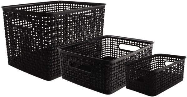 ADVANTUS - 1 Compartment, 13-5/8 Inch Wide x 10-3/4 Inch Deep x 9 Inch High, File Storage Box - Plastic, Black - Apex Tool & Supply