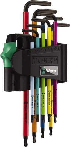 Wera - 9 Piece T8 to T30 Color Coded Torx Key Set - Apex Tool & Supply