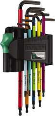Wera - 9 Piece T8 to T30 Color Coded Torx Key Set - Apex Tool & Supply
