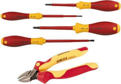 Wiha - 5 Piece Phillips Screwdriver, Slotted & Cutters Hand Tool Set - Comes in Vinyl Pouch - Apex Tool & Supply