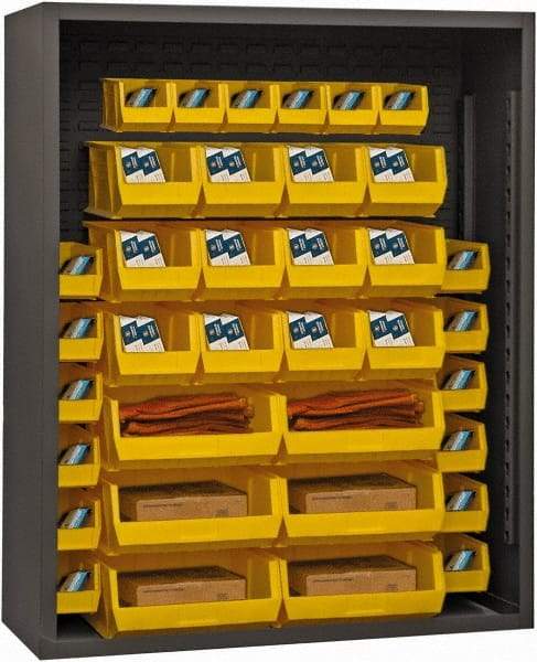 Durham - 4 Shelves, 3,400 Lb Capacity, Closed Shelving System - 48" Wide x 18" Deep x 72" High, Gray - Apex Tool & Supply