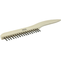 Hand Wire Scratch Brush, .012 Stainless Fill, Shoe Handle, 1 × 17 Rows - Apex Tool & Supply
