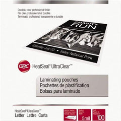 Swingline - 100 Piece, 5mm Thick, Letter Size - Gloss Finish Pouch - 9" Wide x 11" High - Apex Tool & Supply