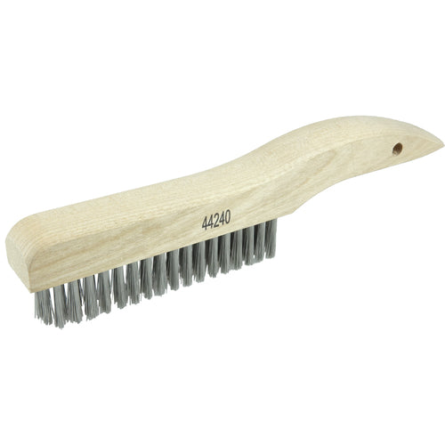 Plater's Brush, Stainless Fill, 4 × 18 Rows, Shoe Handle - Apex Tool & Supply