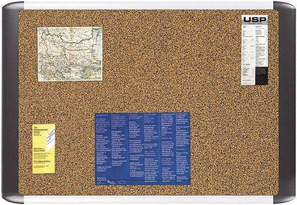 MasterVision - 36" Wide x 24" High Open Cork Bulletin Board - Tan - Apex Tool & Supply