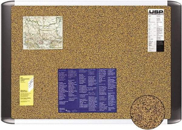 MasterVision - 72" Wide x 48" High Open Cork Bulletin Board - Tan - Apex Tool & Supply