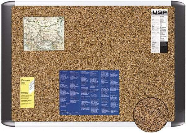 MasterVision - 48" Wide x 36" High Open Cork Bulletin Board - Tan - Apex Tool & Supply