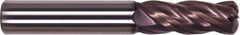 Millstar - 1/4", 4 Flute, Single End, Solid Carbide, 0.032" Corner Radius End Mill - 2-1/2" OAL, Right Hand Flute, 3/4" LOC, Right Hand Cut - Apex Tool & Supply