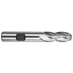 1/4" Dia. - 2-7/16" OAL - HSS-TiN - Ball Nose SE EM - 4 FL - Apex Tool & Supply