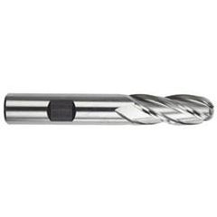 1/4" Dia. - 2-7/16" OAL - HSS-TiN - Ball Nose SE EM - 4 FL - Apex Tool & Supply