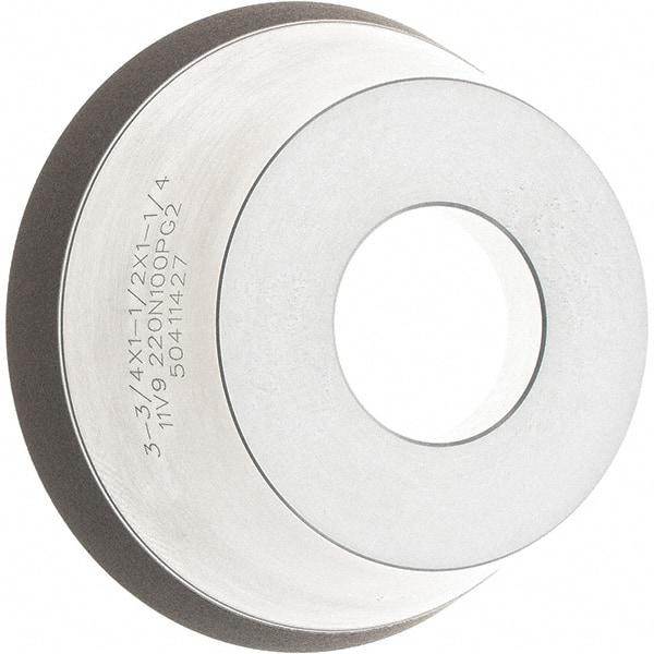 Tru-Maxx - 95mm Diam, 1-1/4" Hole Size, 1" Overall Thickness, 220 Grit, Type 11V9, Tool & Cutter Grinding Wheel - Very Fine Grade, Diamond - Apex Tool & Supply