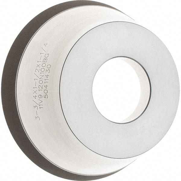 Tru-Maxx - 95mm Diam, 1-1/4" Hole Size, 1" Overall Thickness, 120 Grit, Type 11V9, Tool & Cutter Grinding Wheel - Fine Grade, Diamond - Apex Tool & Supply