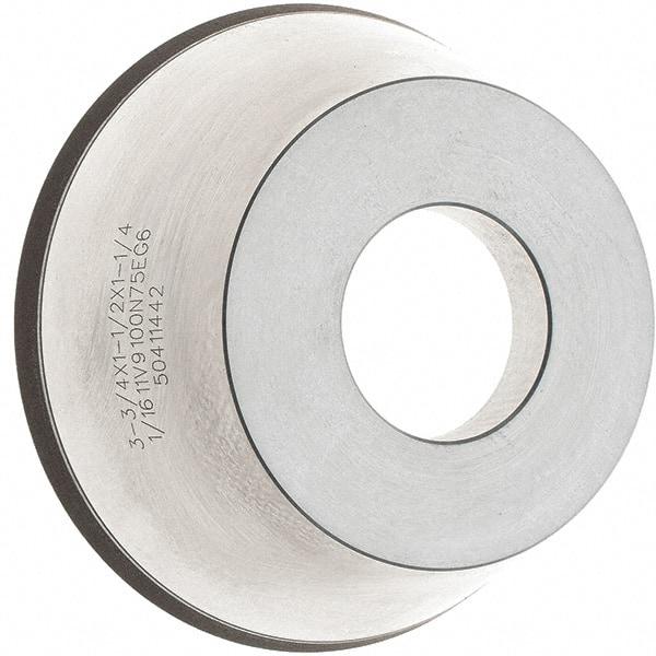 Tru-Maxx - 95mm Diam, 1-1/4" Hole Size, 1" Overall Thickness, 100 Grit, Type 11V9, Tool & Cutter Grinding Wheel - Fine Grade, CBN - Apex Tool & Supply
