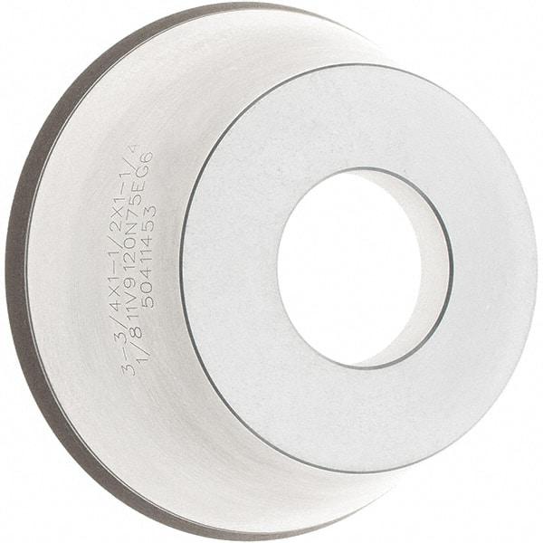 Tru-Maxx - 95mm Diam, 1-1/4" Hole Size, 1" Overall Thickness, 120 Grit, Type 11V9, Tool & Cutter Grinding Wheel - Fine Grade, CBN - Apex Tool & Supply